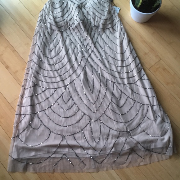 Adrianna Papell Art Deco Beaded halter Madigan - Picture 6 of 7